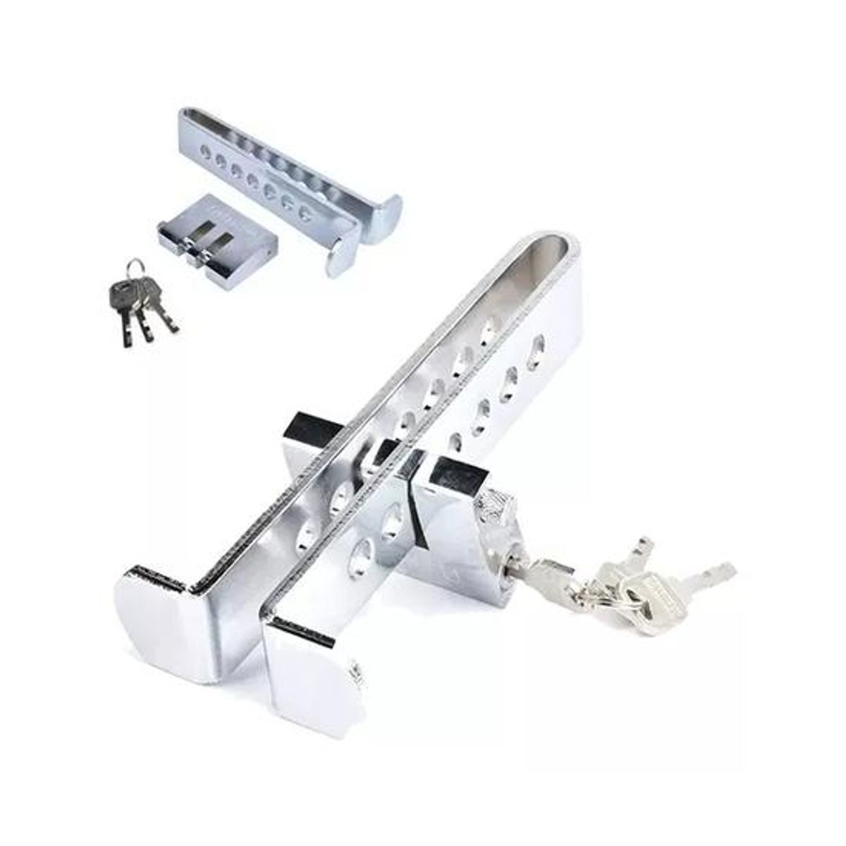 GENERICO - Traba pedal de seguridad antirrobo para auto color plata