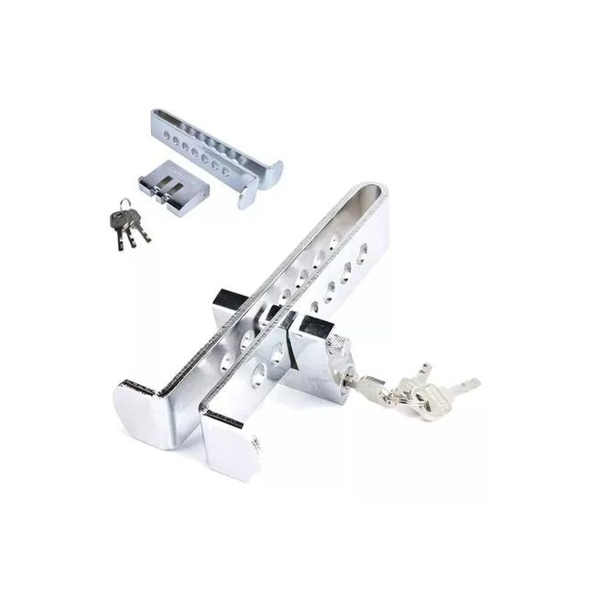 GENERICO - Traba pedal de seguridad antirrobo para auto color plata