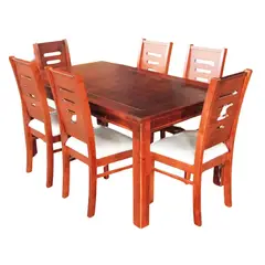 GENERICO - Juego de Comedor Ñielol 6 Sillas Color Nogal Mesa Rectangular