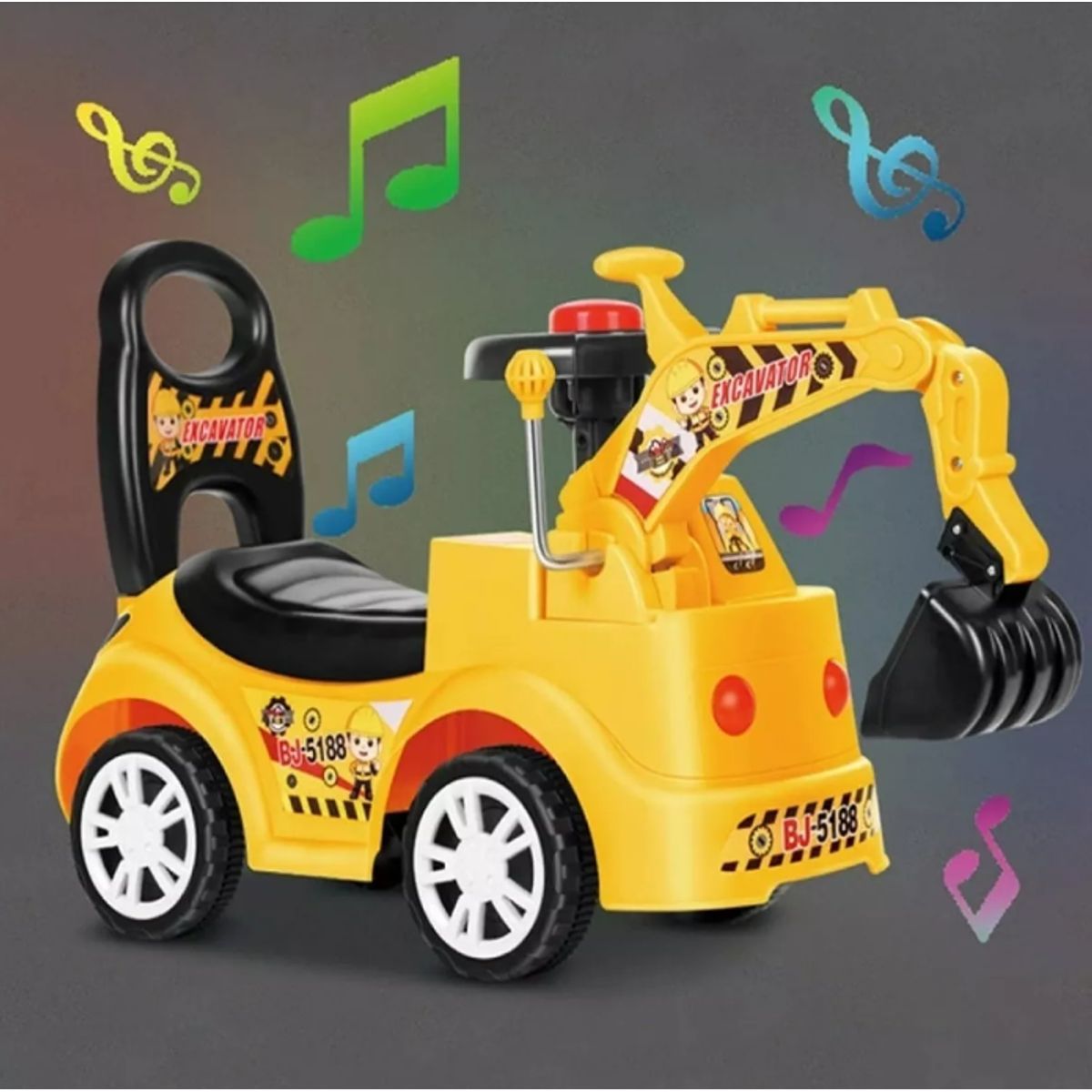 GENERICO - Correpasillos Andador Excavadora Luces Y Sonidos Amarillo