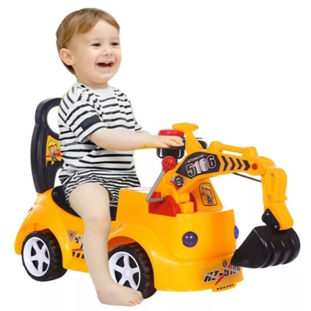 GENERICO - Correpasillos Andador Excavadora Luces Y Sonidos Amarillo