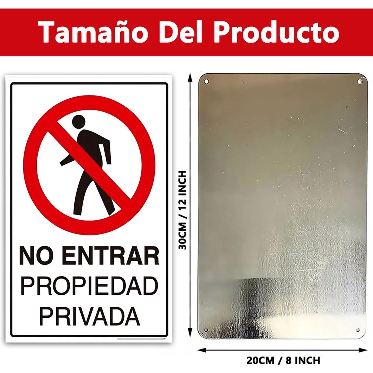 GENERICO - Señal De Advertencia No Entrar Propiedad Privada 20x30cm