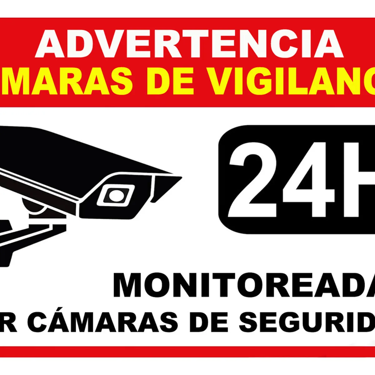 GENERICO - Señal De Cámara De Seguridad Hogar Oficina Tienda 30x20cm