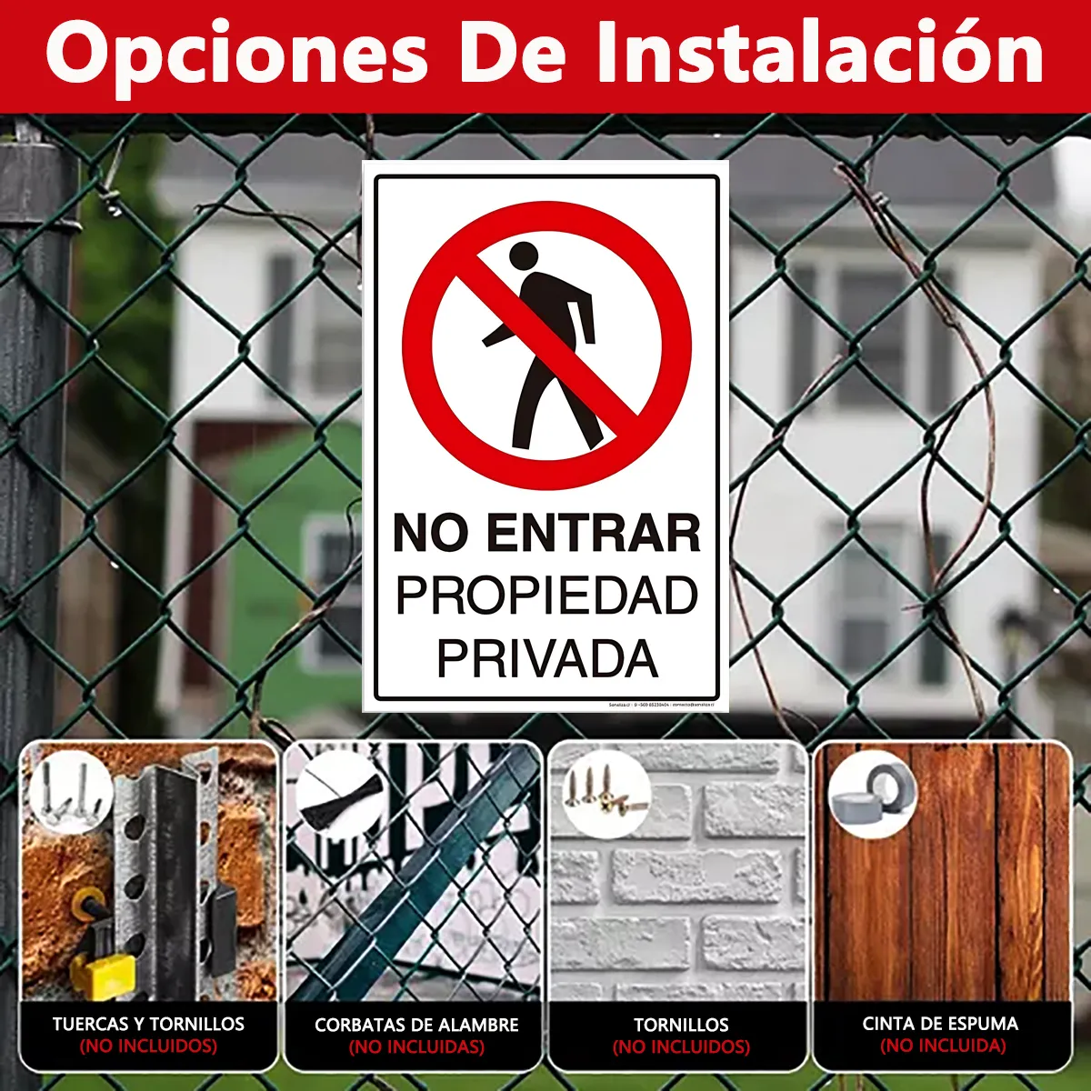 GENERICO - 20x30cm Señal De Advertencia No Entrar Propiedad Privada