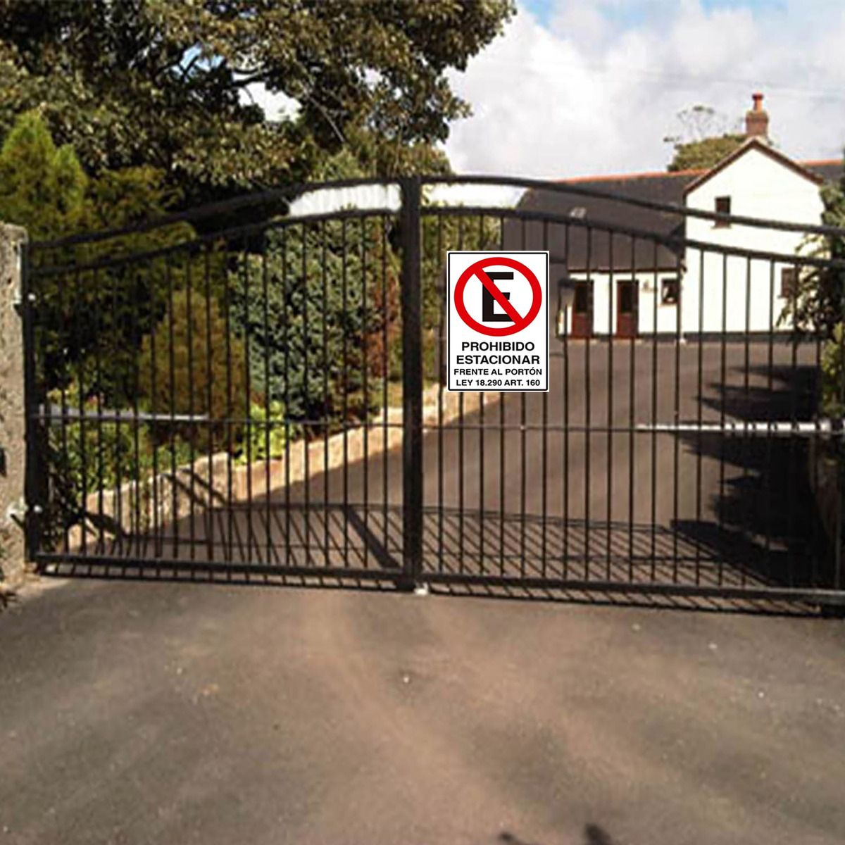 GENERICO - 20x30cm  Señal De Prohibido Estacionar Frente Al Portón