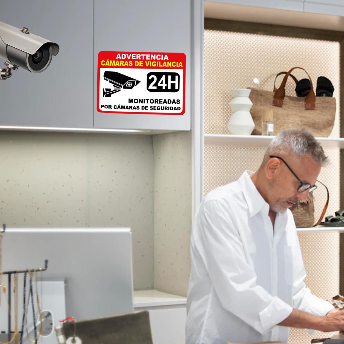 30x20cm Señal De Cámara De Seguridad Hogar Oficina Tienda, marca GENERICO - Foto 2