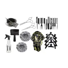 GENERICO - Kit De Peluqueria Capa Tijeras Peines Rociador Tomador Y Mas