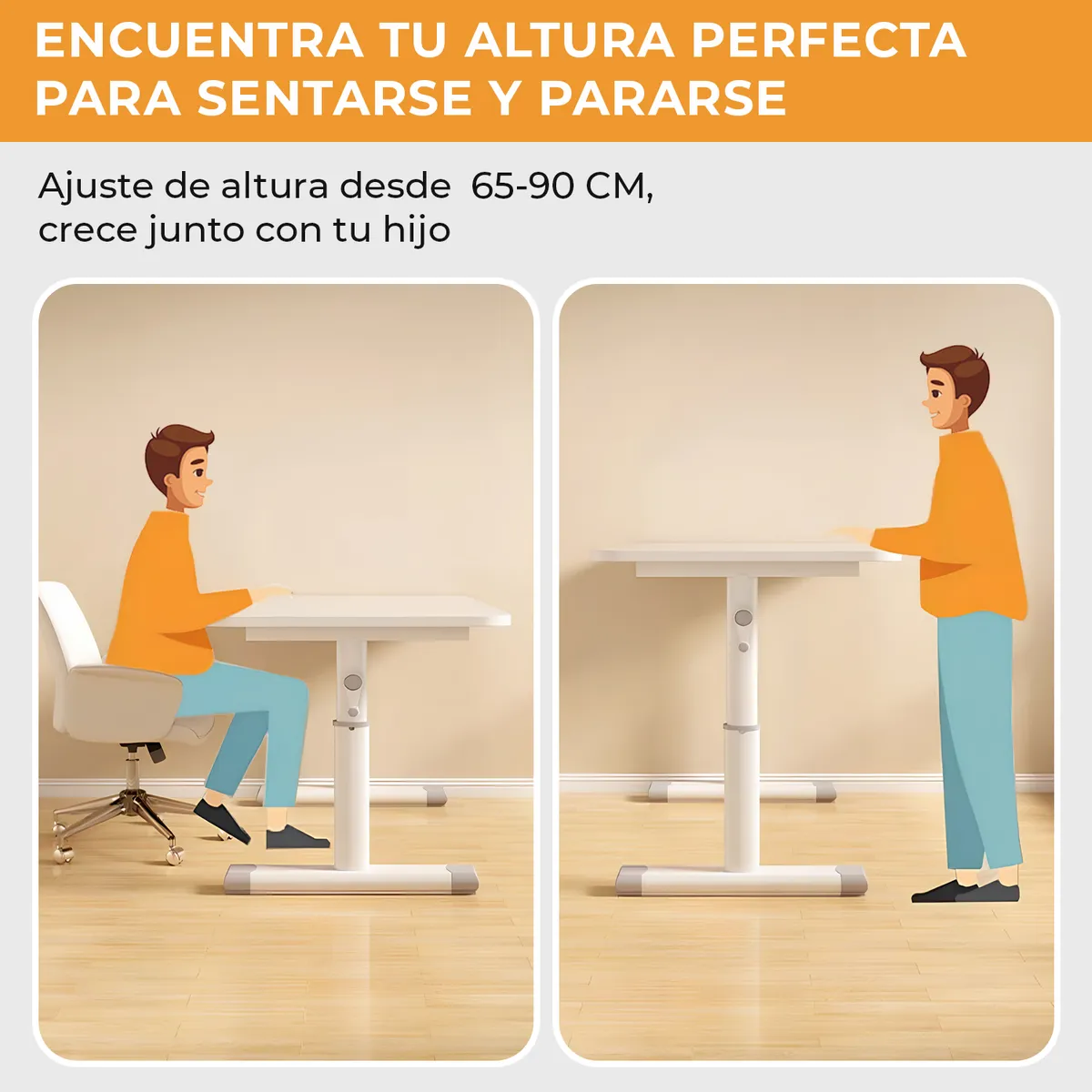 VIDITA - Escritorio Altura Ajustable Manual 120cm Ergonómico