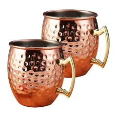 GENERICO - 2 Vasos Mugs De Cobre Tragos Moscow Mule Mojito Bar