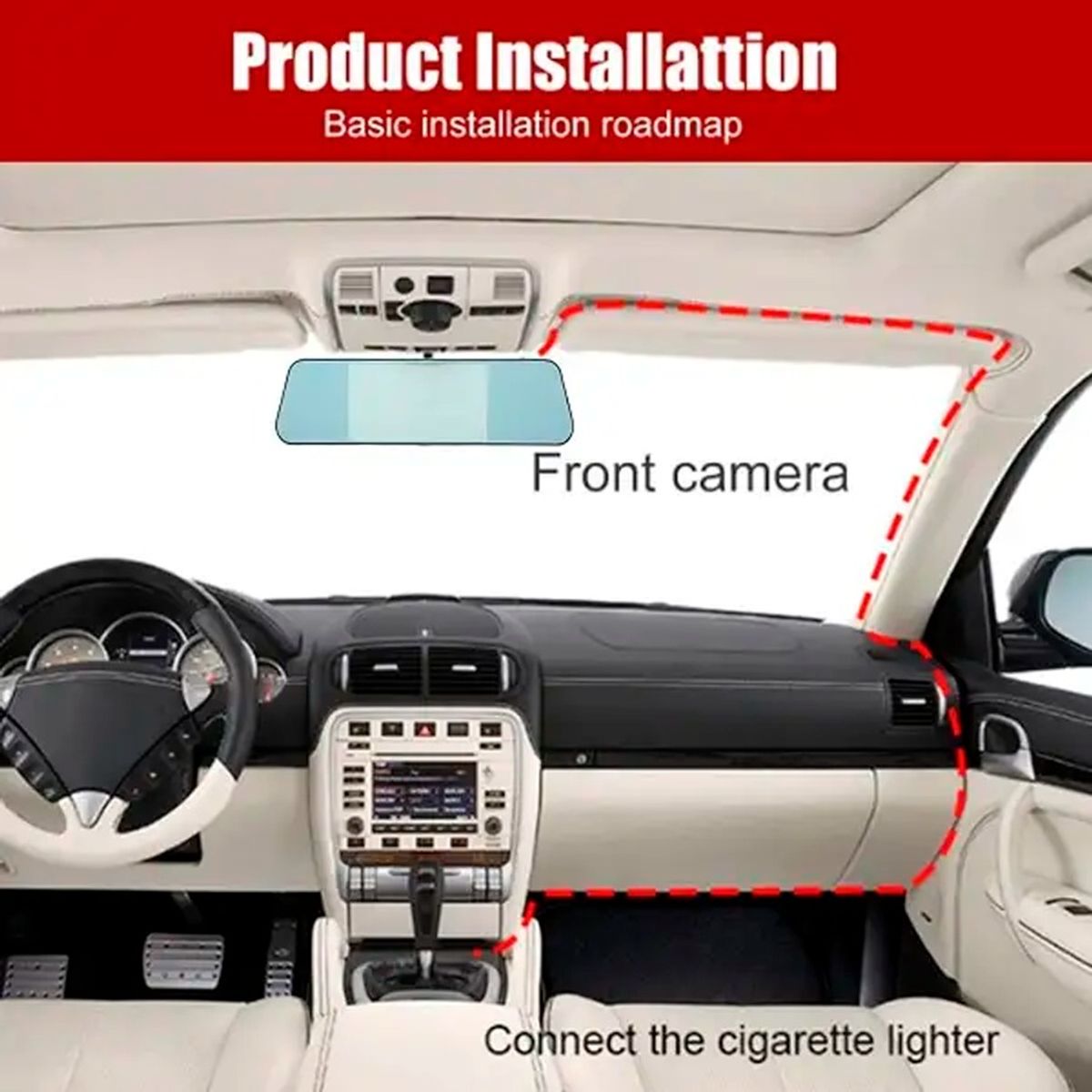 GENERICO - Retrovisor Con Cámara De Salpicadero Y Espejo DVR HD 1080P