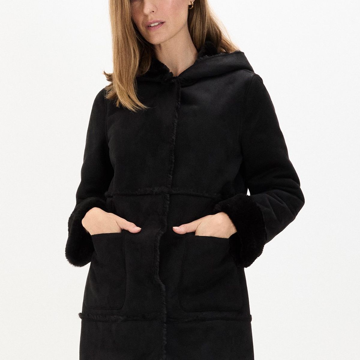 MA GRIFFE - Abrigo Negro Mujer Magriffe