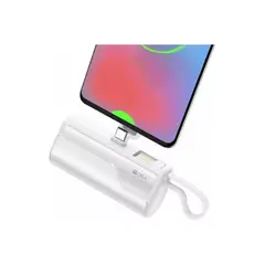 GENERICO - Power Bank 4500mAh salida tipo C con 1 cable USB color blanco