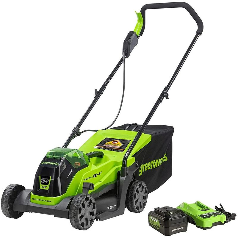 GREENWORKS - Cortacésped Inal 13 Greenworks 24V + Carg y Bat 40 AH - 2534402