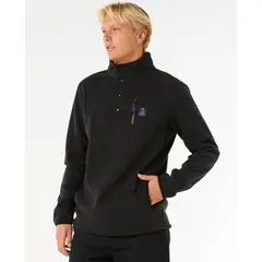 RIP CURL - Poleron Micropolar Search Fleece Crew Negro Hombre - Negro