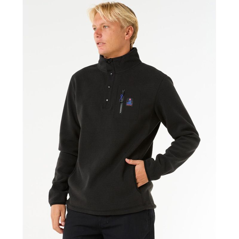 RIP CURL - Poleron Micropolar Search Fleece Crew Negro Hombre Rip Curl - Negro