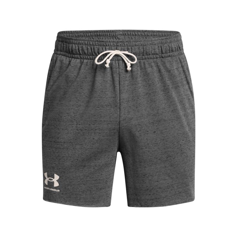 UNDER ARMOUR - Shorts Rival Terry de 6" para hombre Gris UNDER ARMOUR