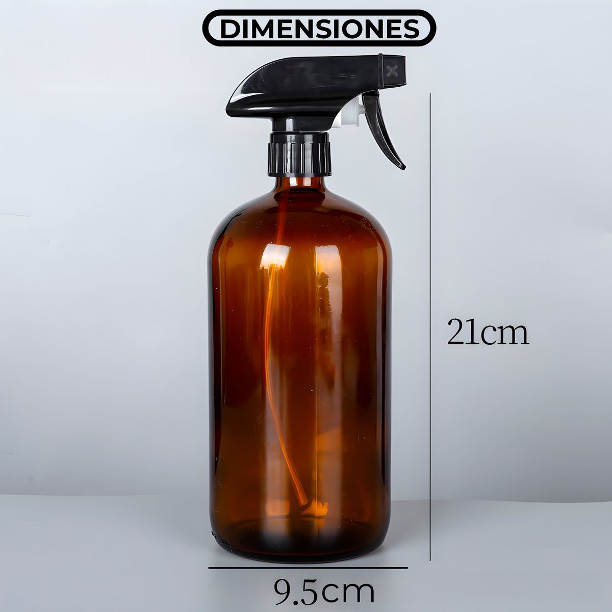 GENERICO - 10 Frascos Vidrio Ámbar Valvula De Spray Líquido 1000ml