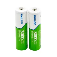 PHILCO - Blíster 2 Baterías Recargables 18650 Li-ion 3000mAh