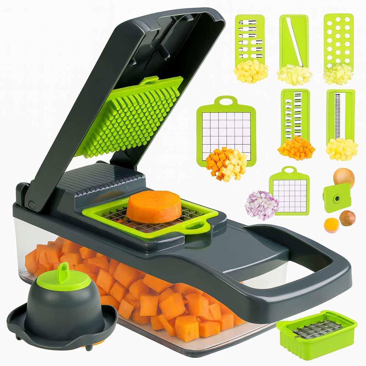 MOVI - PICADOR Y RALLADOR DE VERDURAS Y FRUTAS 5 EN 1