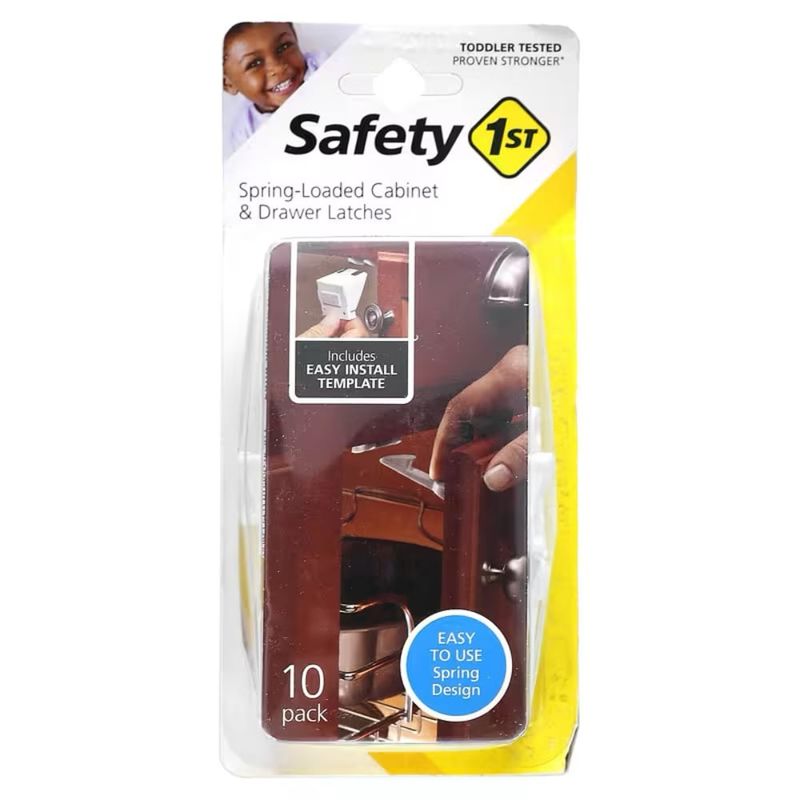 SAFETY 1ST - Kit 10un Pestillos de Gabinete y Cajón SAFETY 1ST