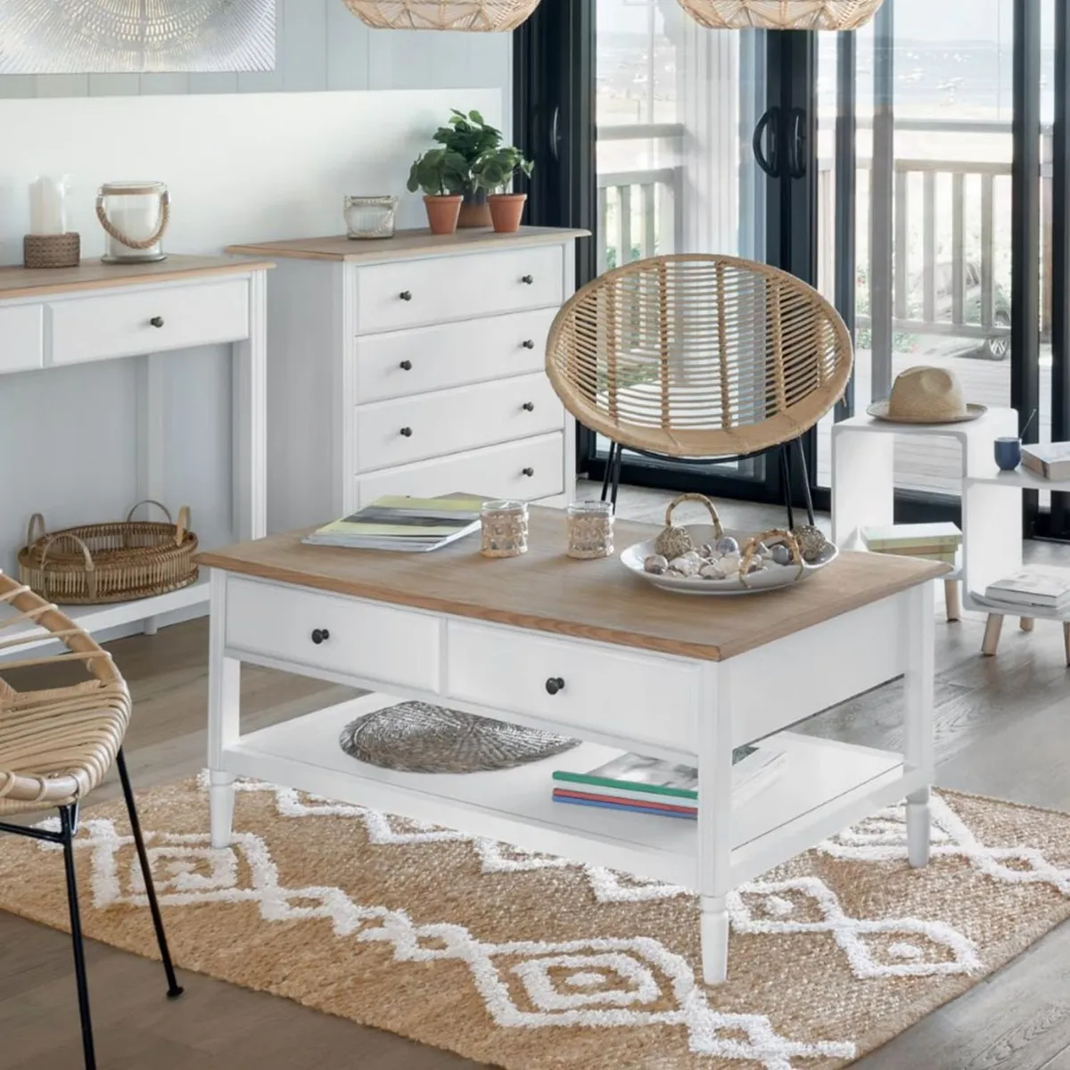 ATMOSPHERA - Mesa De Centro Solen 4 Cajones 110 X 60 X 47 cm Atmosphera