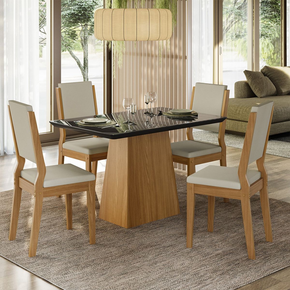 VEKKAHOME - COMEDOR BARBI CAROL LIGHT 4S