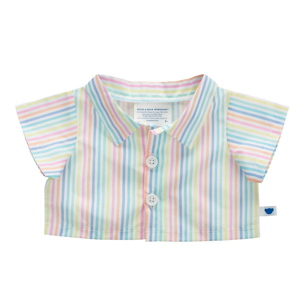 BUILD A BEAR - Camisa Build a Bear líneas pastel clásica para peluche