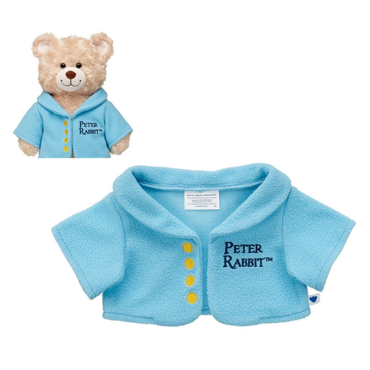 BUILD A BEAR - Chaqueta Build a Bear Peter Rabbit azul para peluche