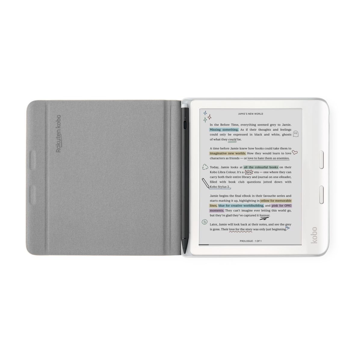 KOBO - Lector E-reader Kobo Libra Colour Negro con Funda Notebook SleepCover Beige