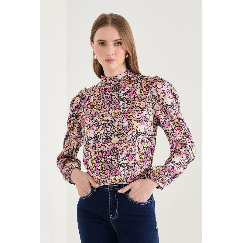 IO - Blusa Manga Larga Negro Mujer Io