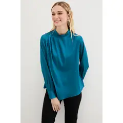 ASH - Blusa Manga Larga Azul Marino Mujer