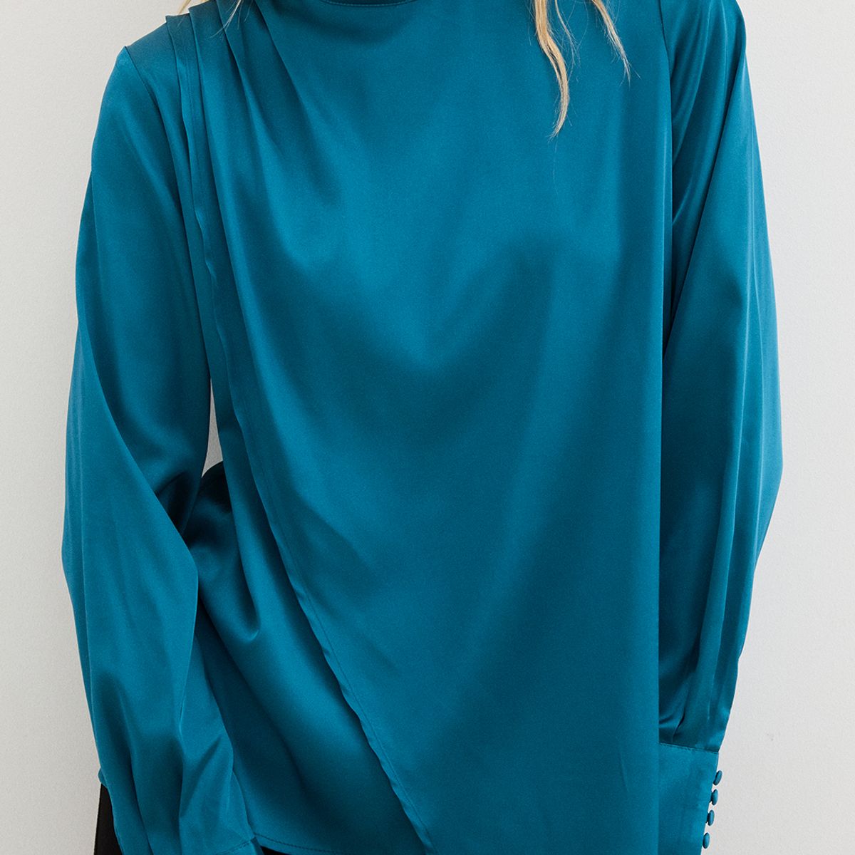 ASH - Blusa Manga Larga Azul Marino Mujer Ash