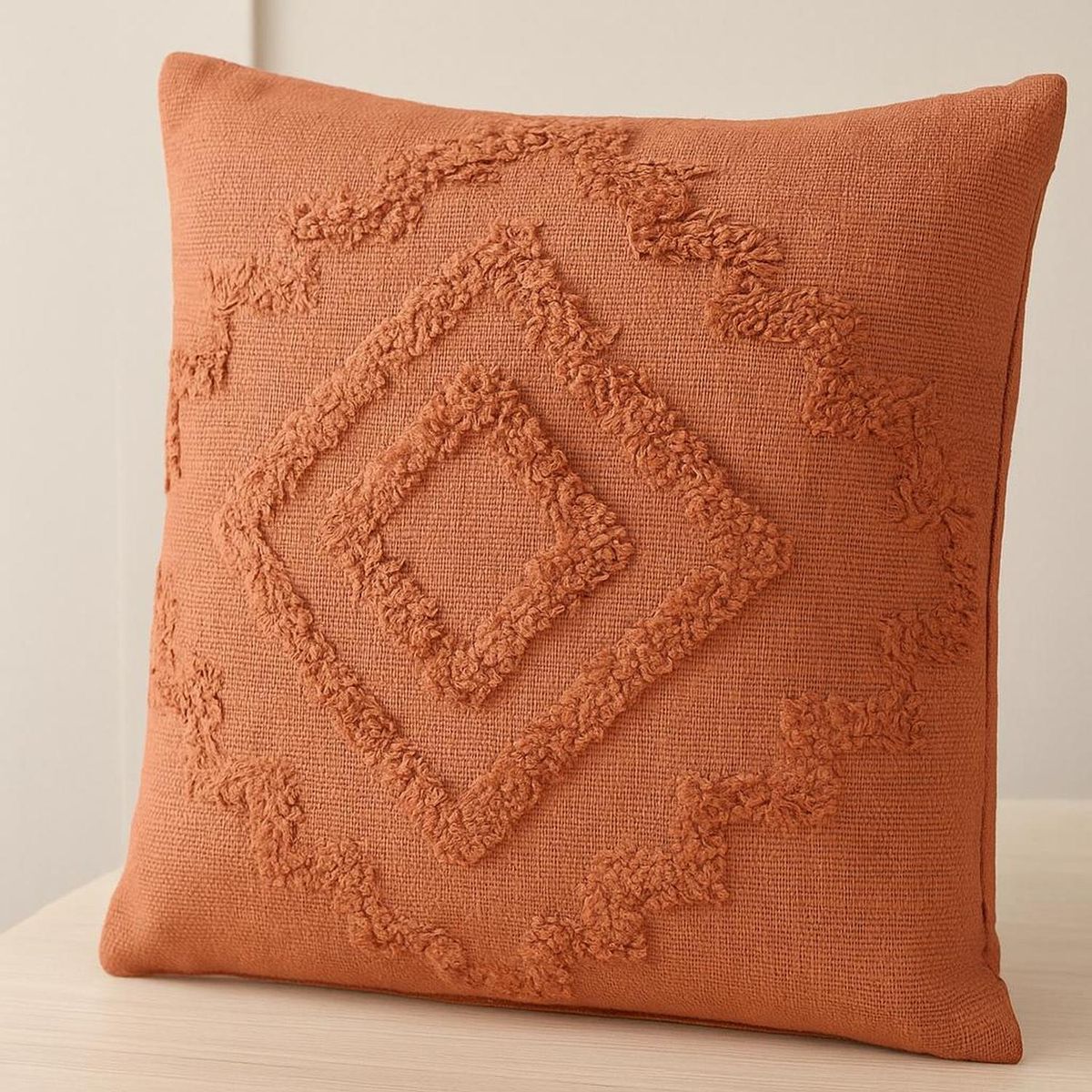 ATMOSPHERA - Cojín Decorativo Diseño Inca Algodón y Poliéster Atmosphera - Terracota