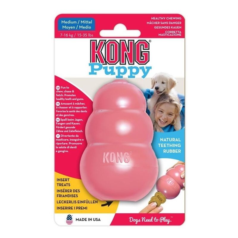 KONG - Juguete Kong Puppy Perros Cachorros Talla M 7-16 Kg Rosa