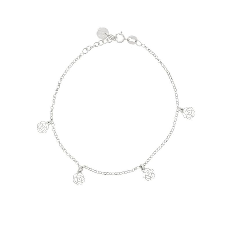 JB JOYAS BARON - Pulsera de Plata Esterlina 925 Flores Filigrama