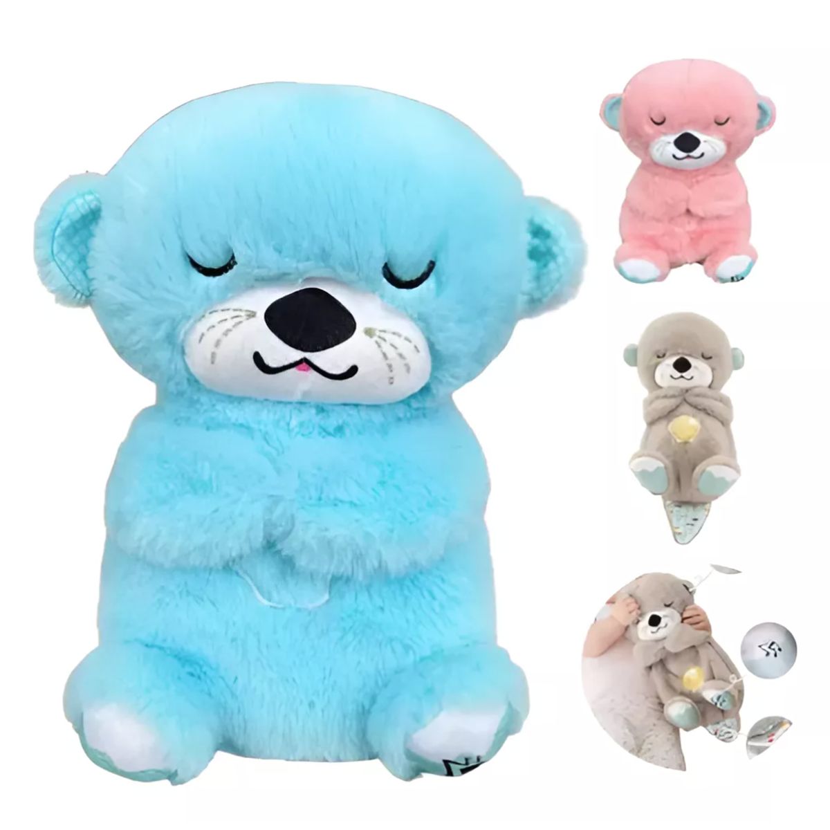 GENERICO - Nutria Peluche De Apego Con Respiración Y Luz Para Bebés