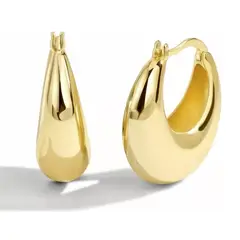 GENERICO - Aros Argolla Bote Inflada Baño Oro Moda Chunky Regalo Mujer