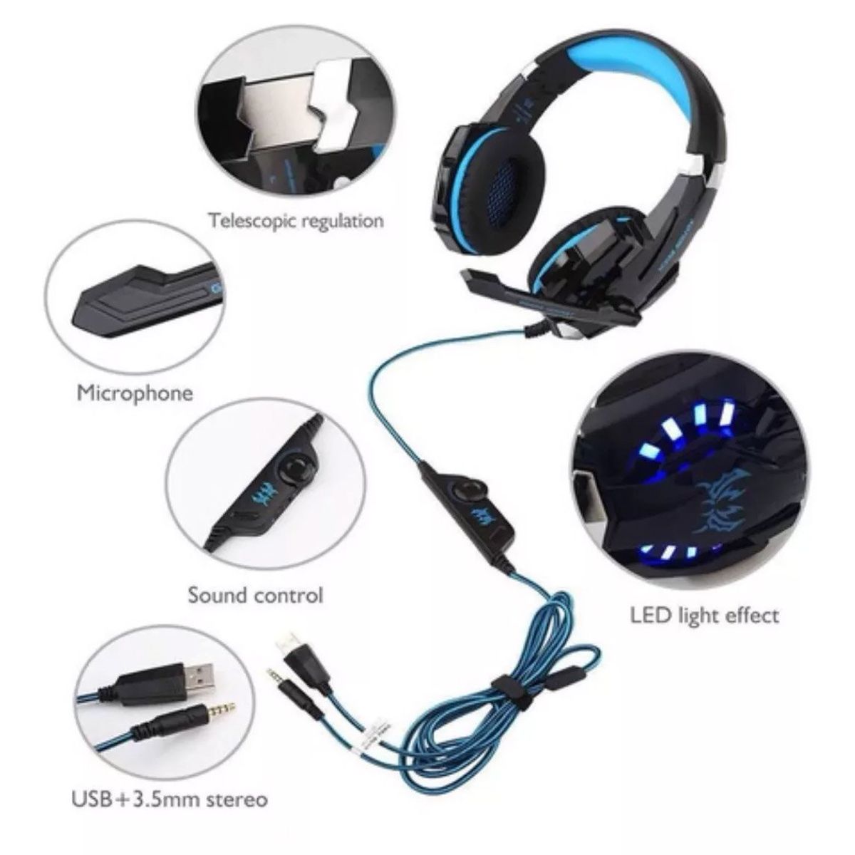 GENERICO - Auriculares Gamer con Micrófono Kotion Each G9000
