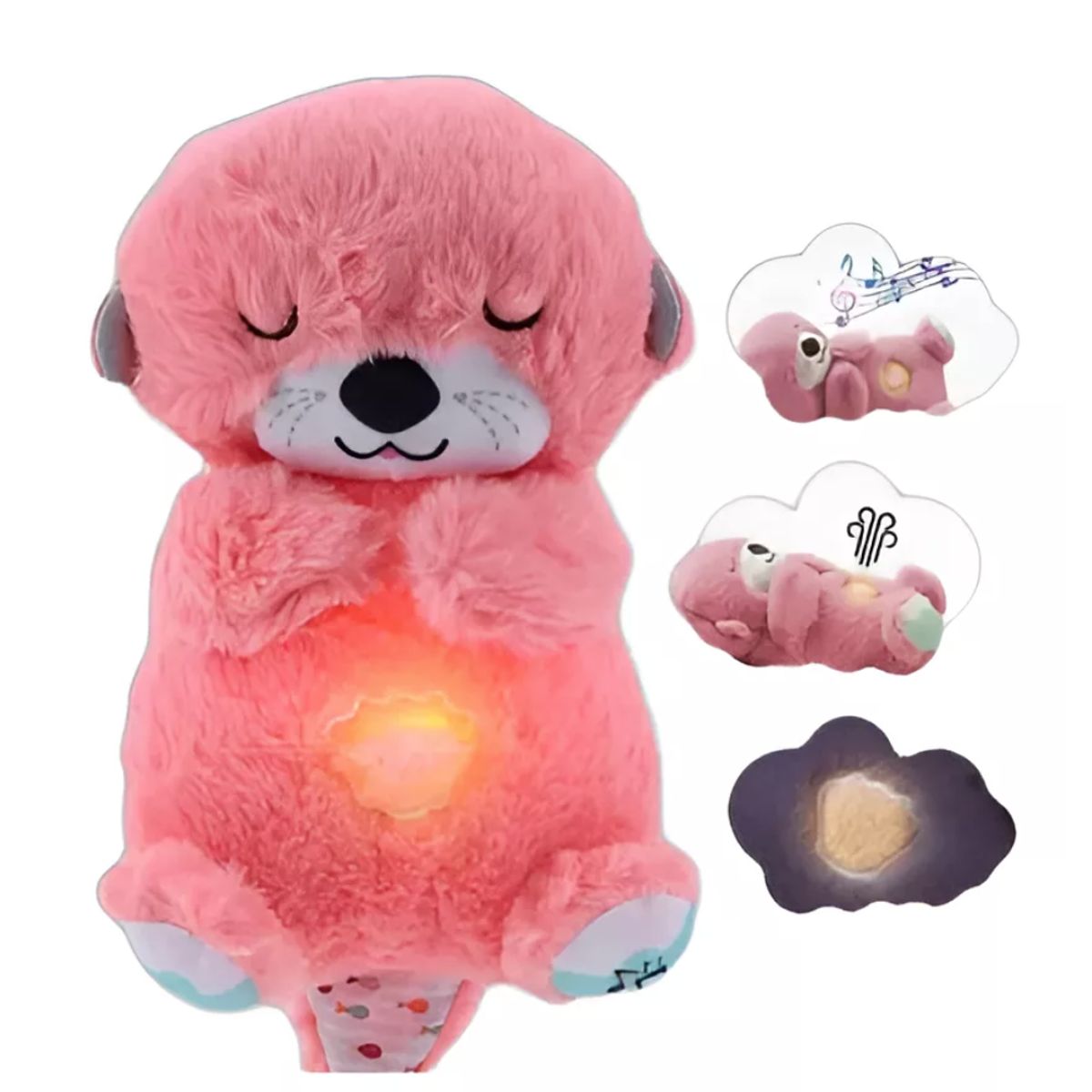 GENERICO - Nutria Peluche De Apego Con Respiración Y Luz Bebés R