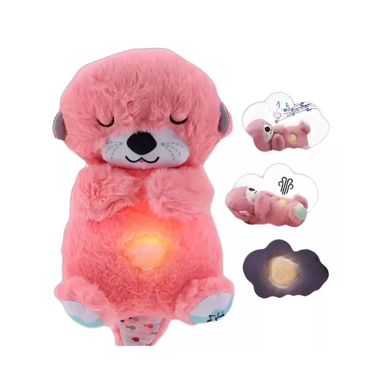 GENERICO - Nutria Peluche De Apego Con Respiración Y Luz Bebés R