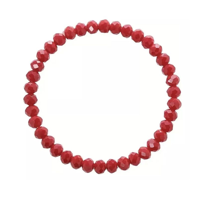 GENERICO - Pulsera Elasticada Cristales Rojos Protección Malas Energias