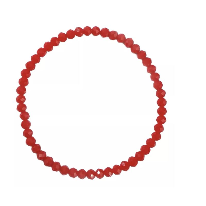 GENERICO - Pulsera Elasticada Cristales Rojos Protección Malas Energias
