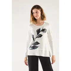 MA GRIFFE - Polera Manga Larga Crudo Mujer Magriffe