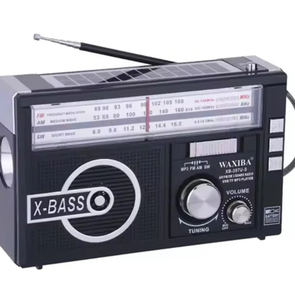 MOVI - RADIO FM-AM CON CARGADOR SOLAR Y BATERIA RECARGABLE DE EMERGENCIA