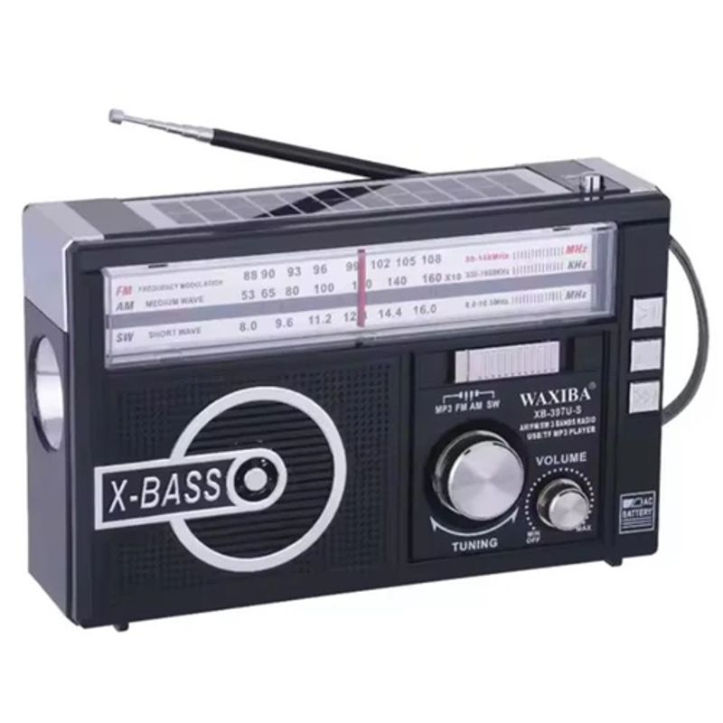 MOVI - RADIO FM-AM CON CARGADOR SOLAR Y BATERIA RECARGABLE DE EMERGENCIA