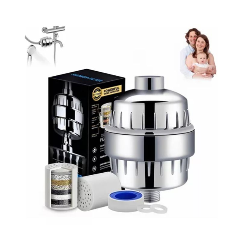 GENERICO - Filtro Purificador Agua Para Ducha Universal + 1 Repuestos