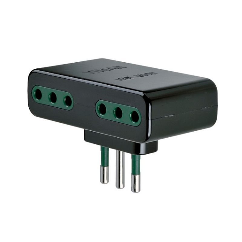 VIMAR - Adaptador Multiple Vimar 2p+T 10a 250v Pl S11 Negro