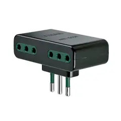VIMAR - Adaptador Multiple 2p+T 10a 250v Pl S11 Negro