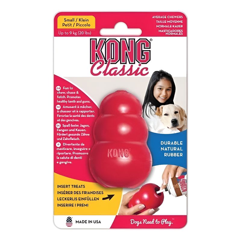 KONG - Juguete Kong Classic Para Mascotas Perros Talla S Hasta 9 Kg