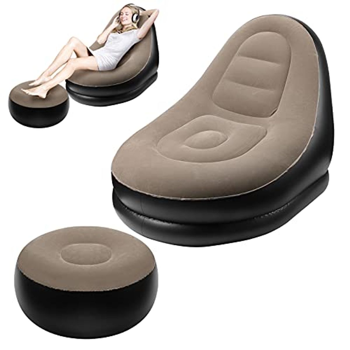 MOVI - SOFA SILLO INFLABLE CON POSA PIES